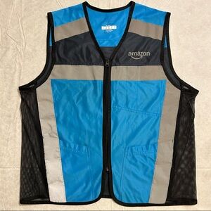 Amazon Blue Reflective High Vis Vest Delivery Employee Uniform Men’s M/L